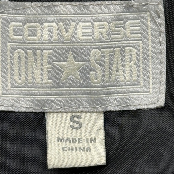 Y2K Converse One Star Women’s Black Hooded Jacket Puffer Coat size Small (D67)‎ - Picture 9 of 15